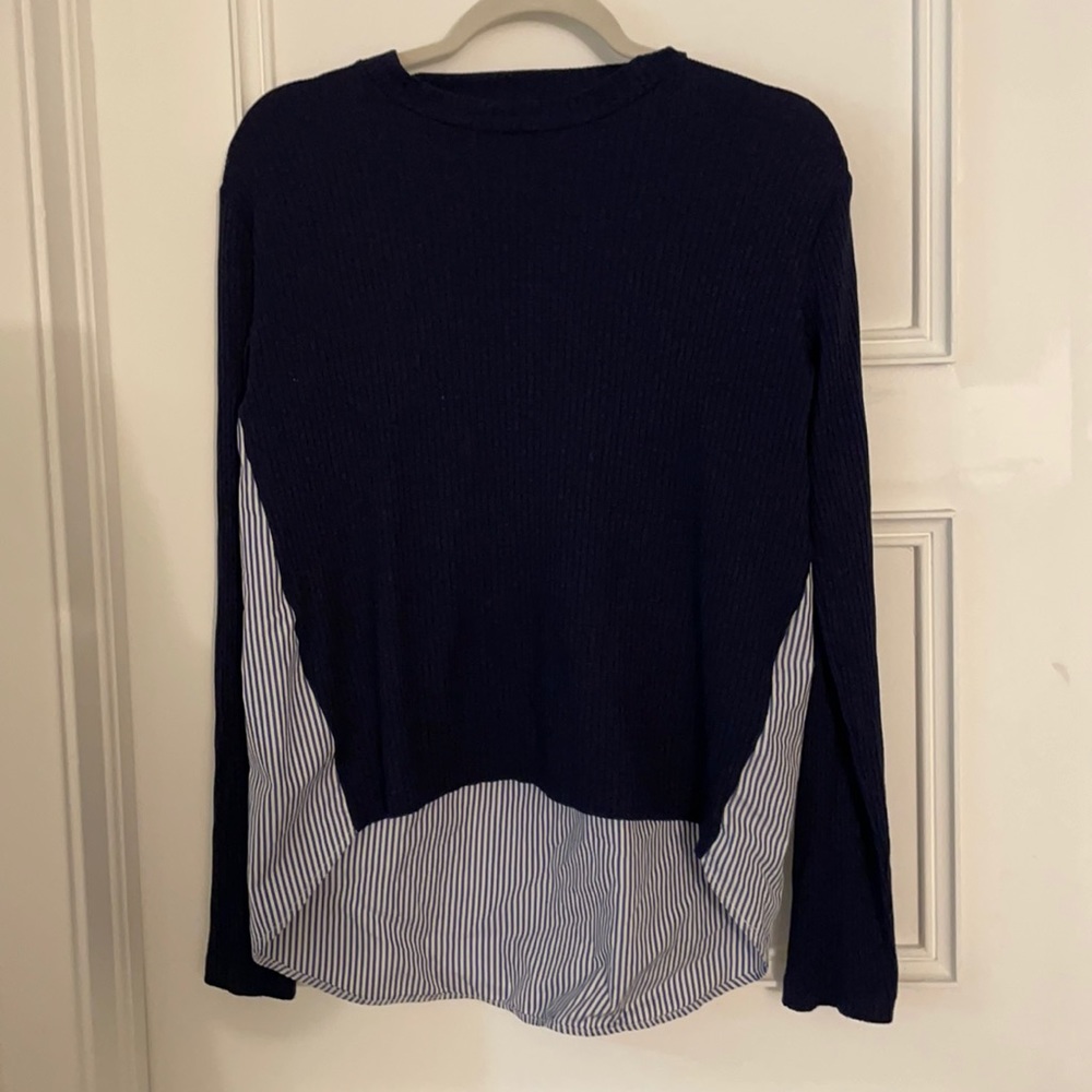 Sandro pleated back long sleeve blouse